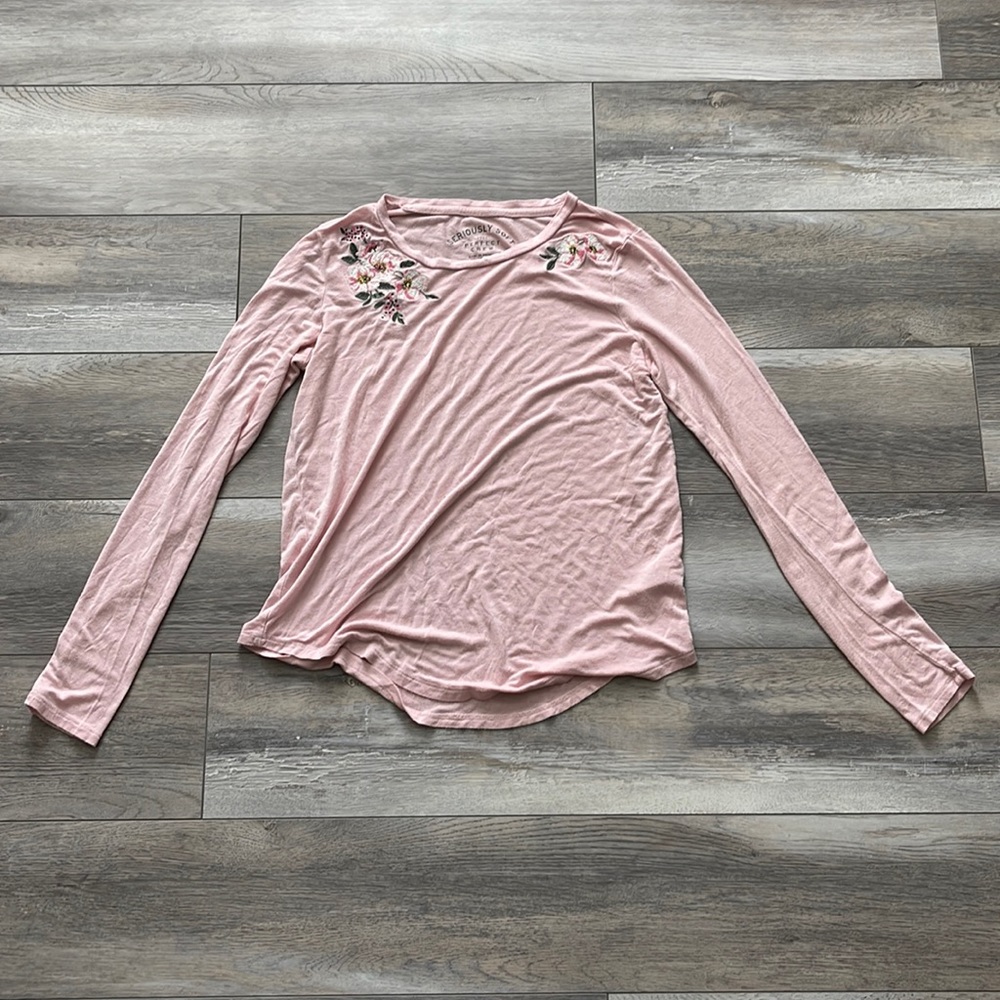 Pink Floral Long sleeve T shirt
